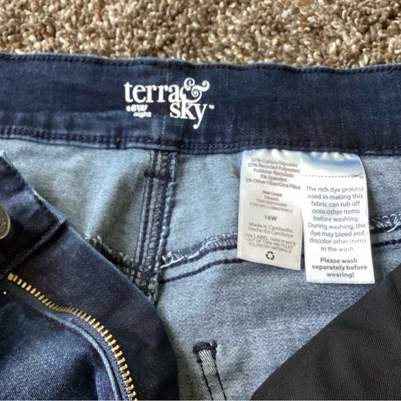 Terra & Sky Dark Blue Straight Leg Jeans - Picture 7 of 9
